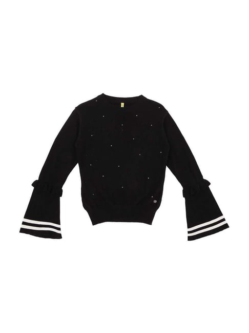 Gini & Jony Kids Black Embellished Sweater