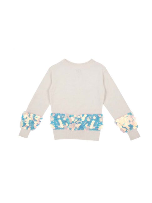 Gini & Jony Kids White Applique Sweater