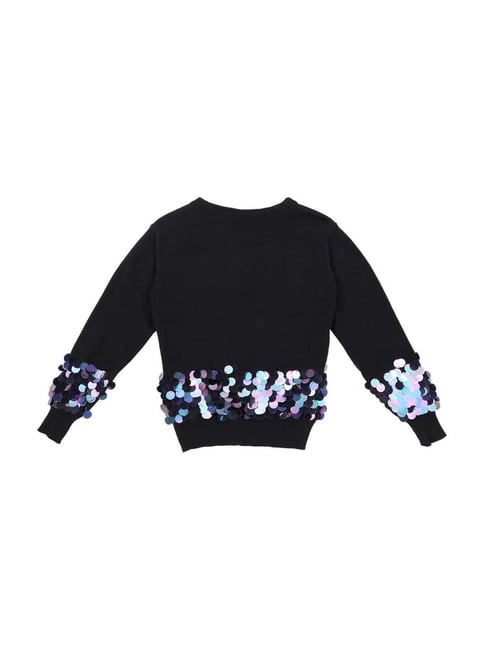 Gini & Jony Kids Black Applique Sweater