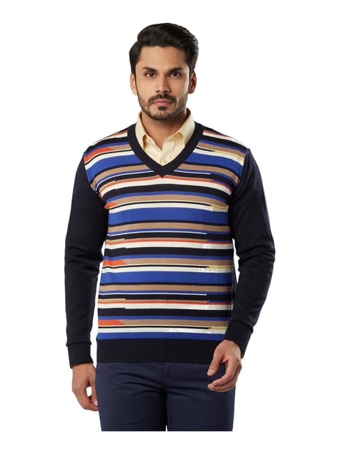 Buy Raymond Blue Printed Sweater for Men Online Tata CLiQ