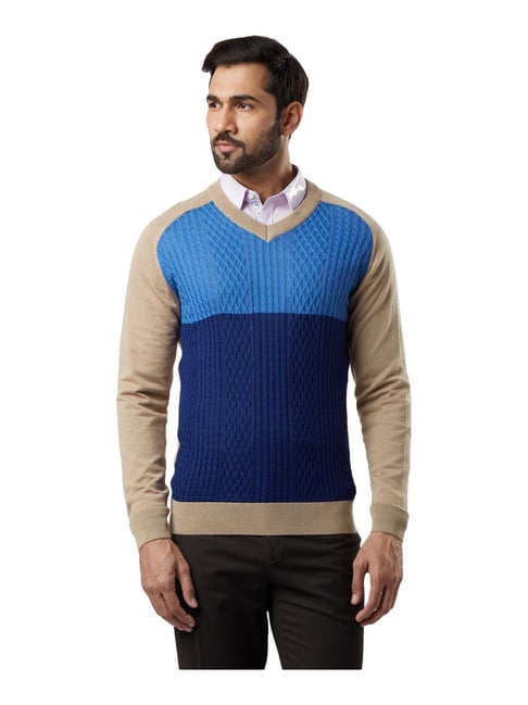 Buy Raymond Blue Regular Fit Sweater for Men Online Tata CLiQ