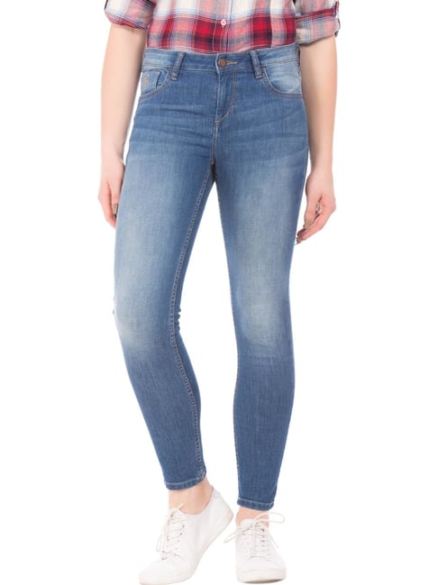 Buy Flying Machine Blue Skinny Fit Jeans For Women Online Tata Cliq