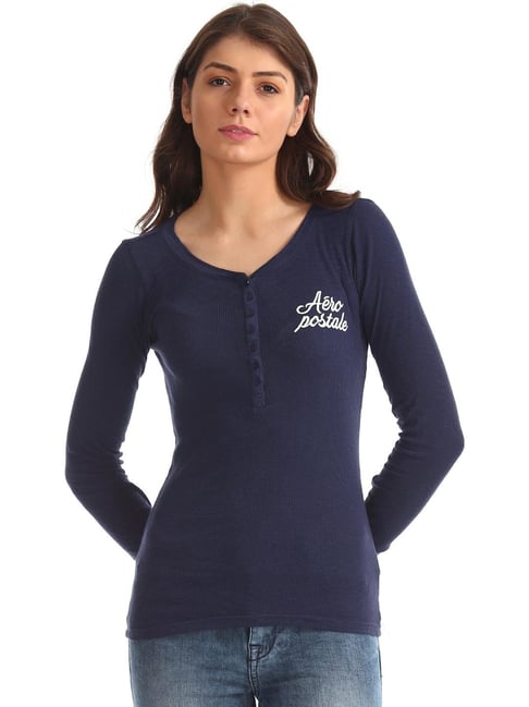 Aeropostale Navy Regular Fit T-Shirt