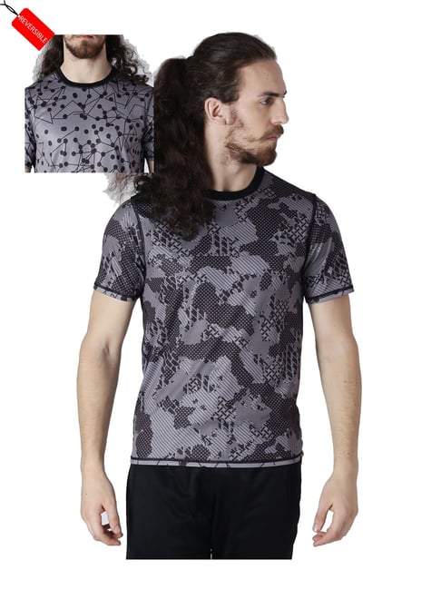 ALCIS Grey Round Neck Polyester Reversible T-Shirt-picture-43