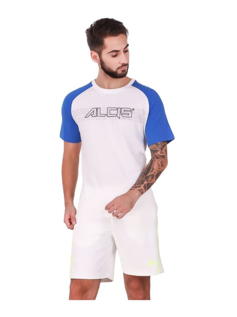 Under Armour White Cotton Regular Fit Printed Sports T-Shirt