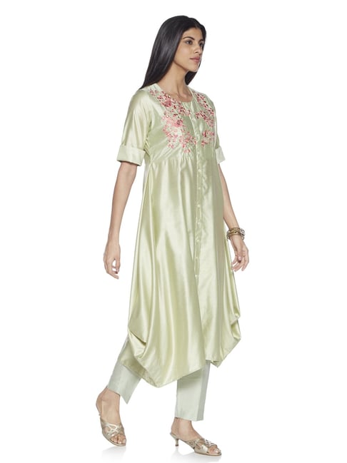 Vark by Westside Mint Embroidered Kurta And Palazzos Set