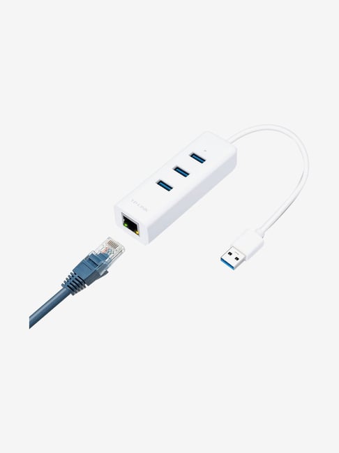 TP Link USB 3.0 3 Port Hub and Gigabit Ethernet Adapter White