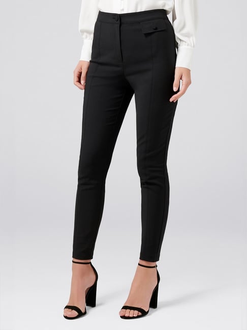black skinny suit pants