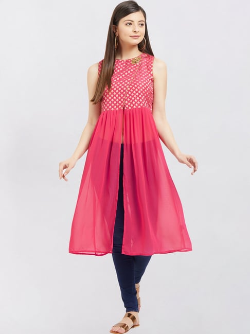 Fusion Beats Pink Printed Tunic