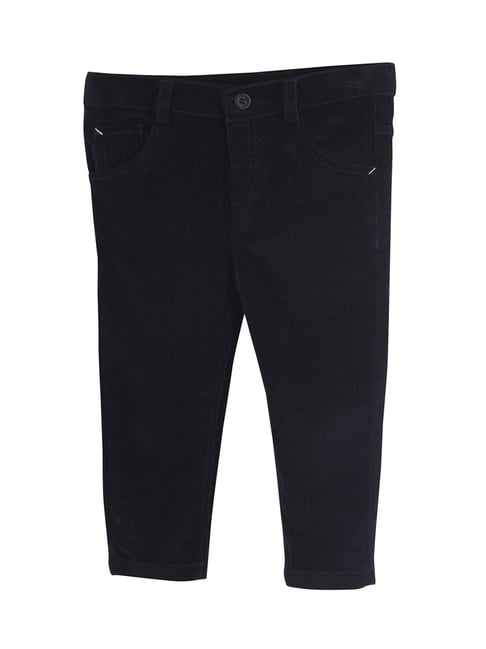 Beebay Kids Black Solid Corduroy Trousers