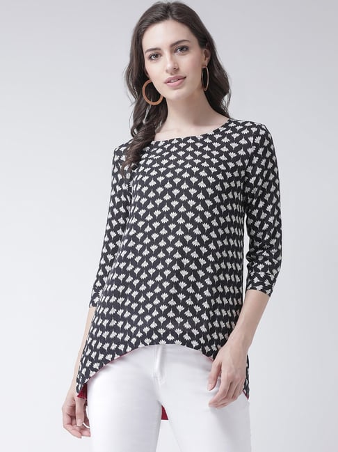 The Vanca Black Printed Top