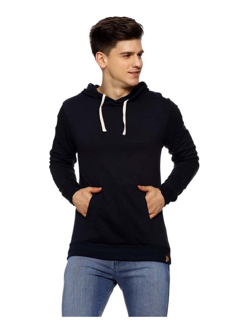 Campus Sutra Navy Regular Fit Hooded Sweatshirt-picture-15