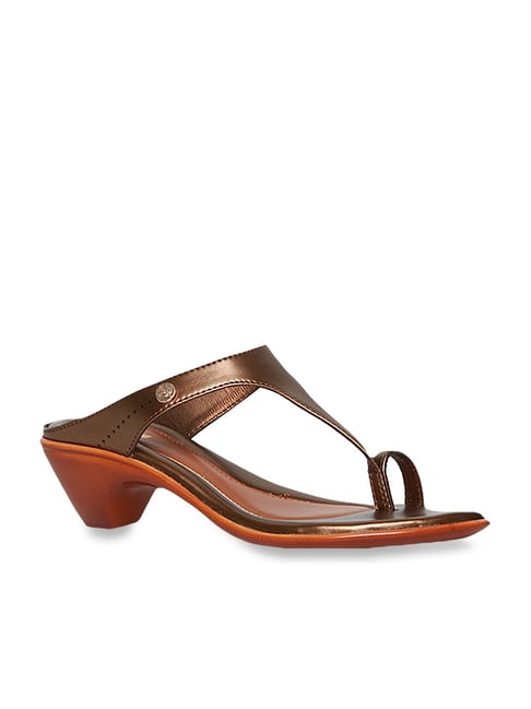 Bata Women's Anjali Bronze Toe Ring Sandals