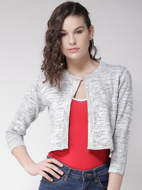 Style Quotient Grey Textured Shrug