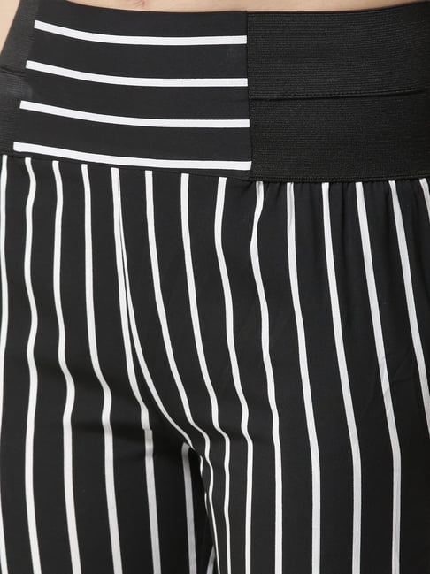 Buy QUIRKY AND STRIPES BLACK TROUSERS for Women Online in India