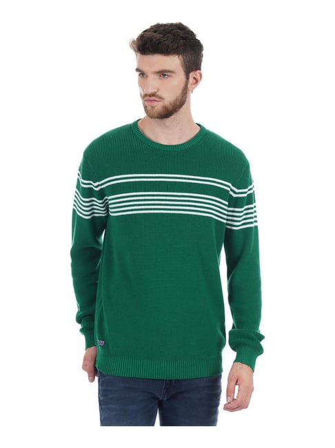 Pepe Jeans Green Striped Sweater