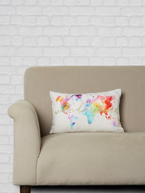 Buy Westside Home Multicolour Chevron Print Cushion Cover For