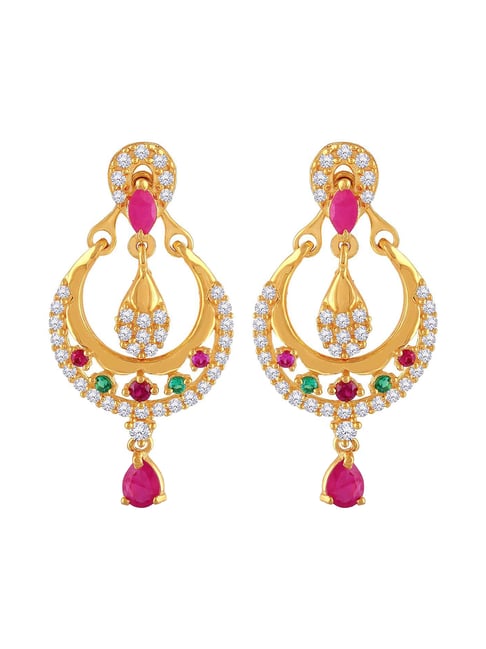 Gold Chandbali earrings with weight and price | senco Latest Gold Chandbali  designs - YouTube
