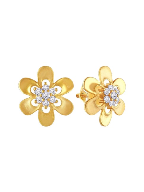 Buy Malabar Gold and Diamonds Floral 22 kt Gold Earrings Online At Best ...