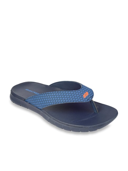 skechers navy blue flip flops