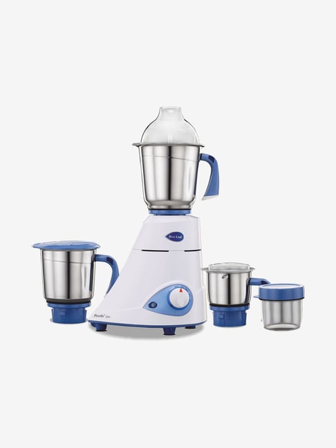Preethi Blue Leaf Silver MG 149 600W 3 Jars Mixer Grinder (White & Blue)