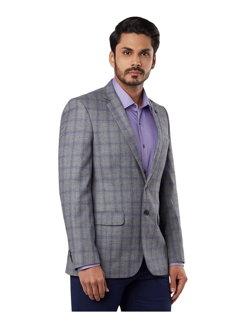 Raymond Grey Check Notched Lapel Blazer 