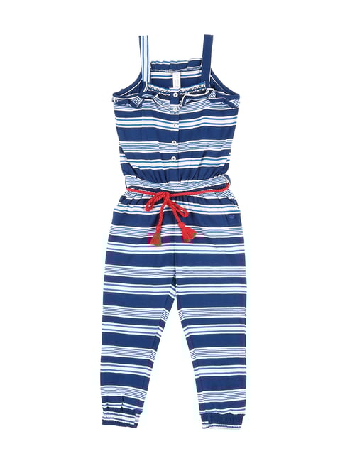 Buy Polo Navy White Striped Jumpsuit for Boys