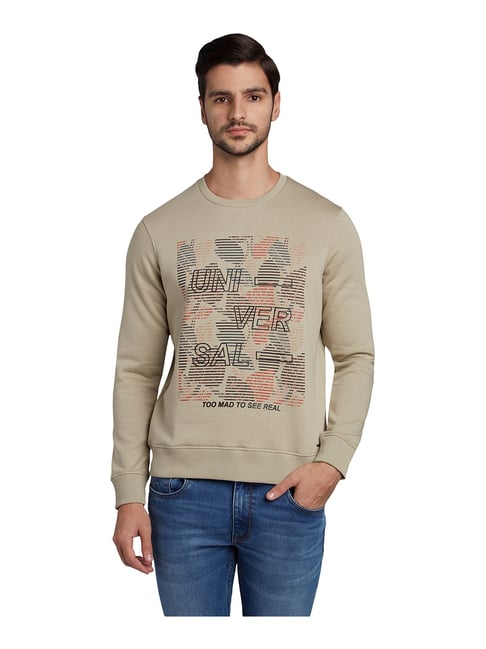 Buy Parx Beige Round Neck Sweatshirt for Men's Online Tata CLiQ