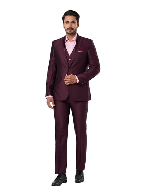 Buy Raymond Dark Maroon 3-Piece Suit for Men's Online @ Tata CLiQ