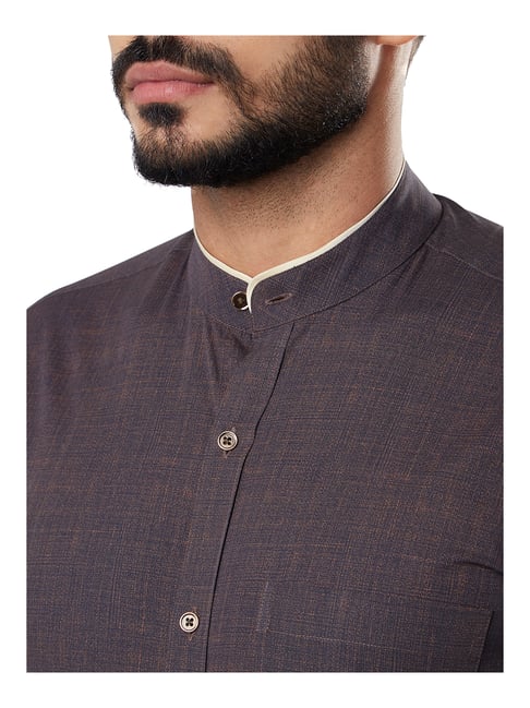 Buy Raymond Dark Purple Regular Fit Shirt For Men S Online Tata Cliq