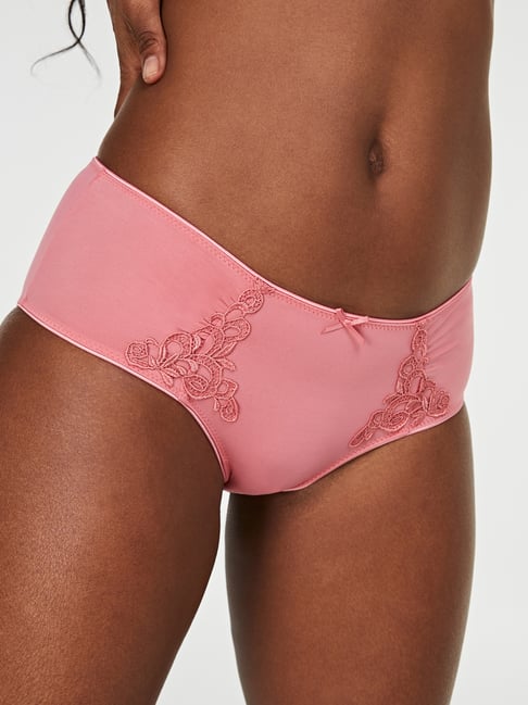 Buy Hunkemoller Pink Lace Pattern Panty for Women Online Tata CLiQ
