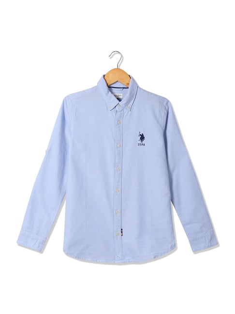 U.S. Polo Assn. Kids Light Blue Solid Shirt-picture-10