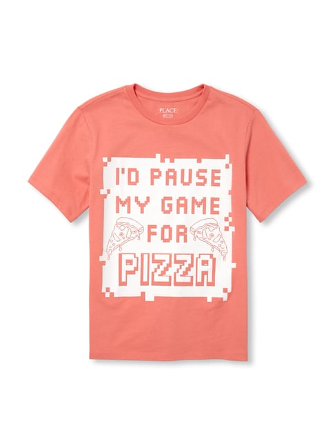 Buy The Children's Place Kids Peach Printed T-Shirt for Boys