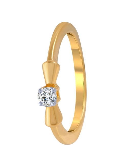 P.C. Chandra Jewellers 22k (916) Yellow Gold and American Diamond Ring for  Women : Amazon.in: Fashion
