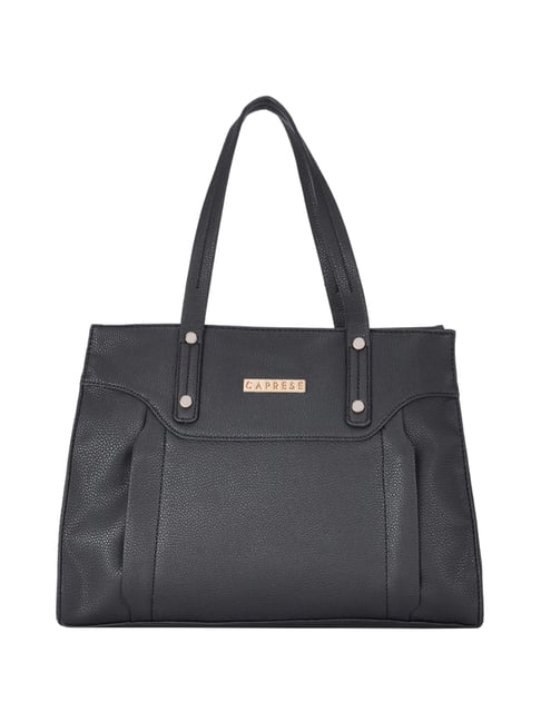 Caprese Black Solid Medium Shoulder Handbag