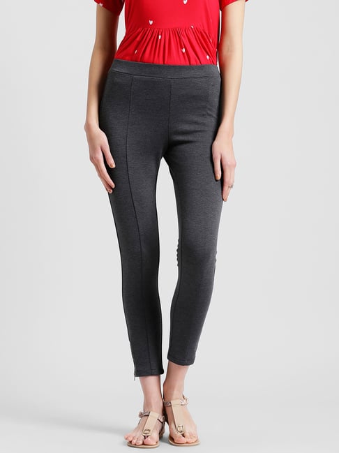 Zink London Grey Textured Jeggings