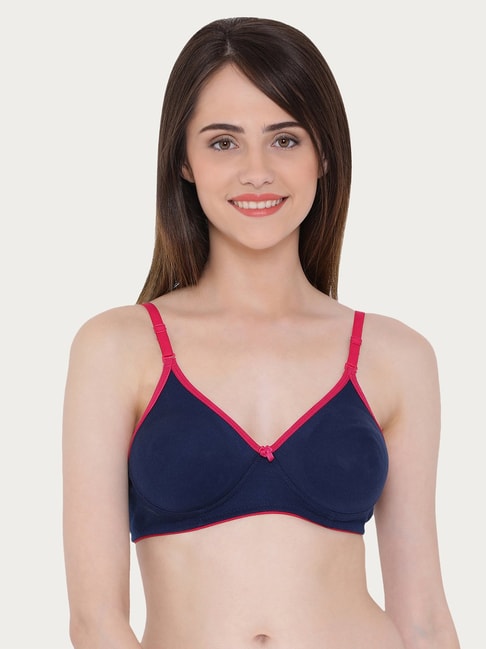 Buy Clovia Blue T-Shirt Non-Wired Half Coverage Padded Bra for