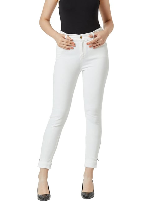 Miss Chase White Cotton Jeans-picture-15