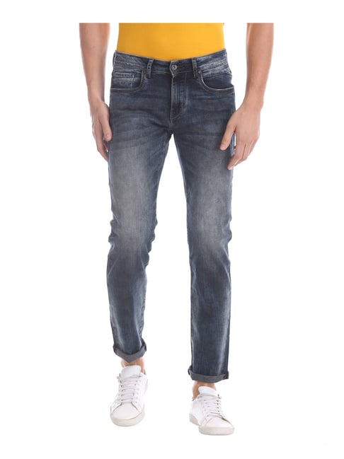 Flying Machine Navy Skinny Fit Mid Rise Jeans