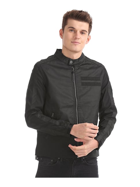 Ed Hardy Black Regular Fit Full Sleeves Solid Jacket