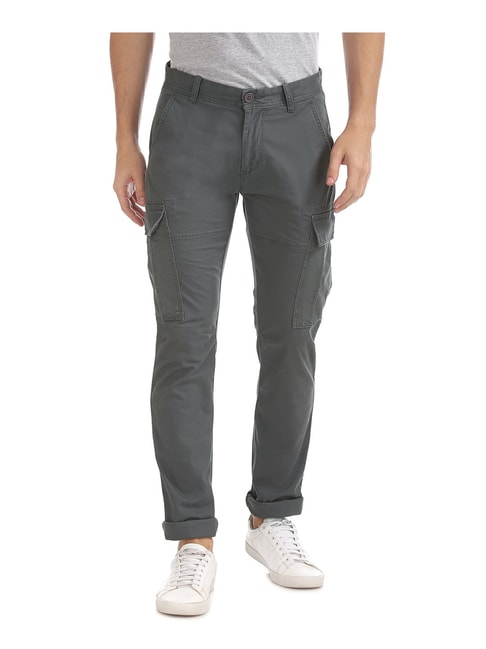 Aeropostale Grey Mid Rise Slim Fit Cargo Pants-Aeropostale-Clothing ...