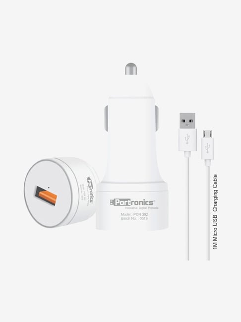 Portronics Car Power 1Q 3.0A Quick Car Charger (White)