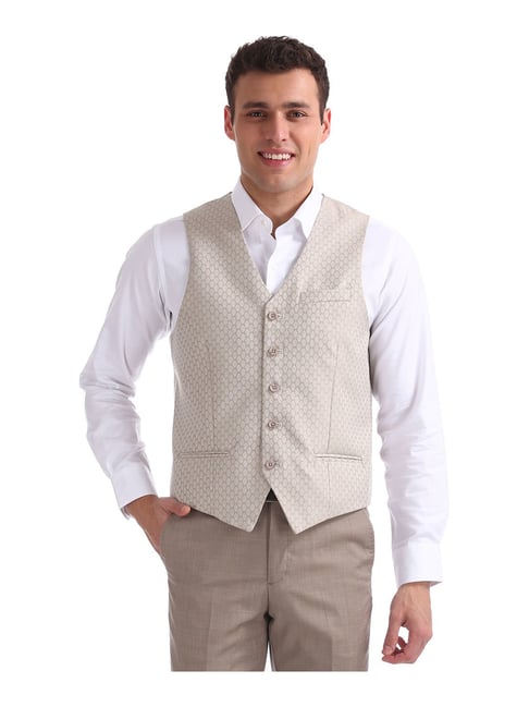 Buy Arrow Beige Slim Fit Sleeveless Jacket for Men Online Tata CLiQ