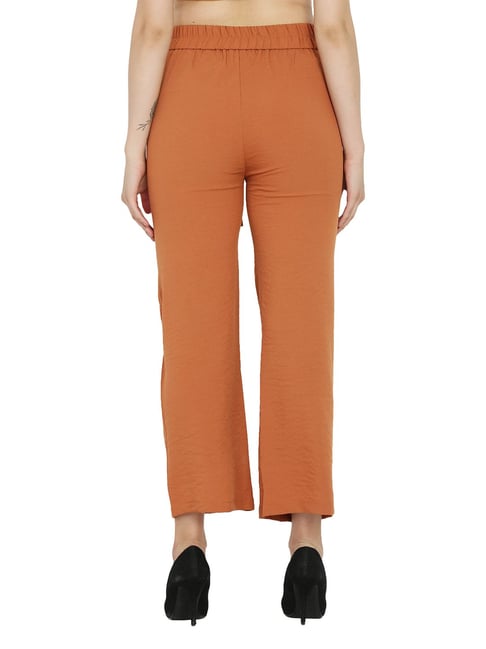 Buy Westwood Brown Bootcut Trousers for Women Online @ Tata CLiQ