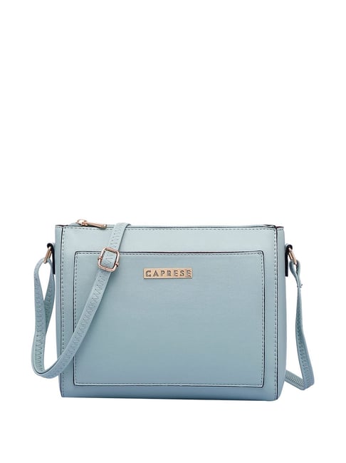 caprese blue solid sling bag