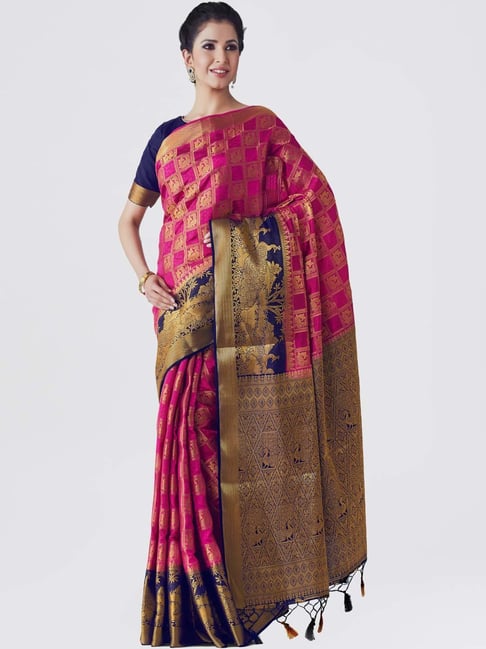 Buy Pink Art Silk Patola Saree Festive Wear Online at Best Price | Cbazaar