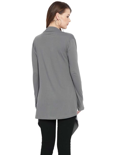 Grey cotton shrug for women 