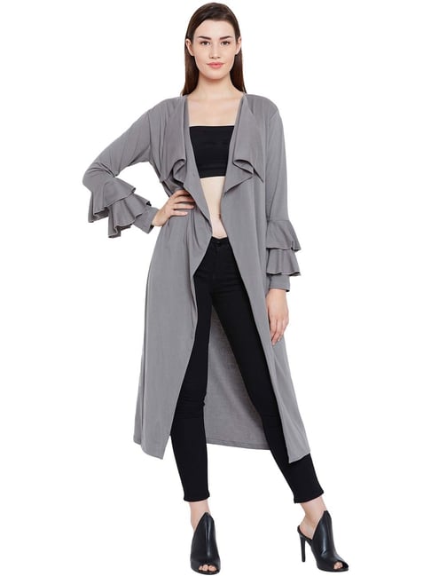 Grey cotton shrug for women 