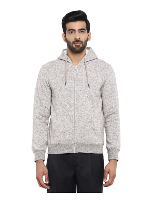 Buy ColorPlus Grey Textured Hoodie for Men Online Tata CLiQ