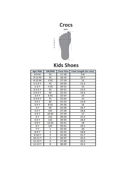 Chart Big Kids Crocs Size Chart Crocs Youth Size Buy Crocs Kids - Main Image